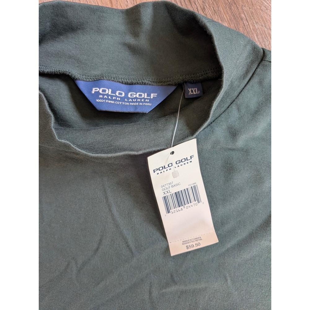 Polo Golf Ralph Lauren Mens XXL Green Mock Neck Long Sleeve Shirt NWT